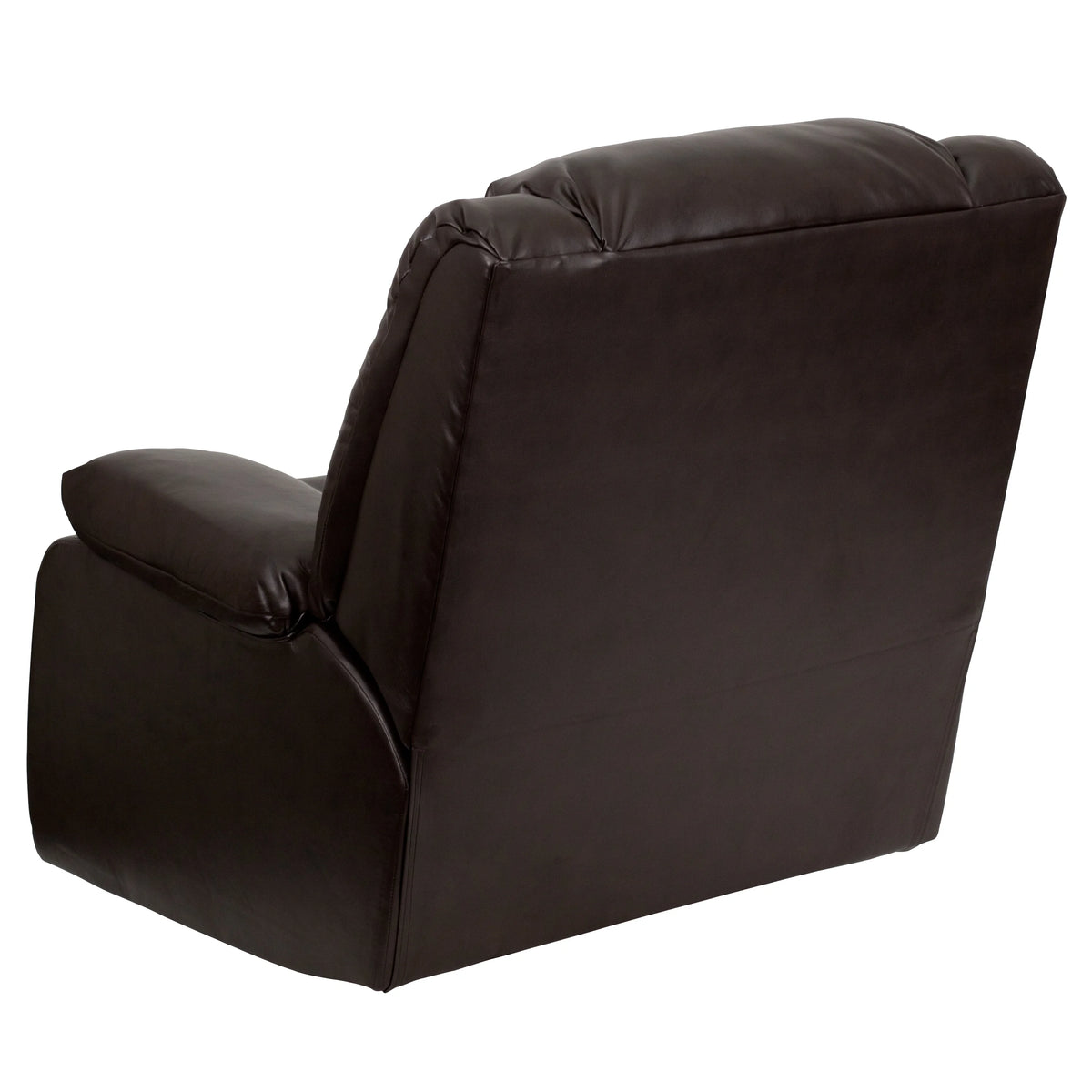 Plush Brown LeatherSoft Lever Rocker Recliner with Padded Arms I182945