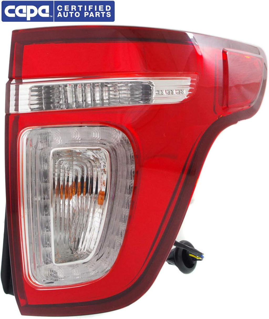 Tail Light Assembly for 2011-2015 Ford Explorer, Clear and Red Lens, Passenger Side X531943
