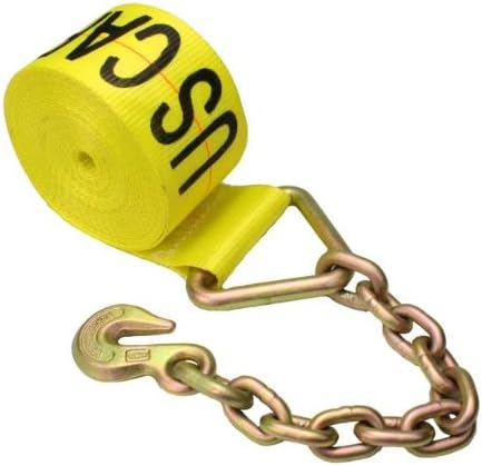 4 Inch x 27 Foot Winch Strap with Chain Extension 10 Pack P11905