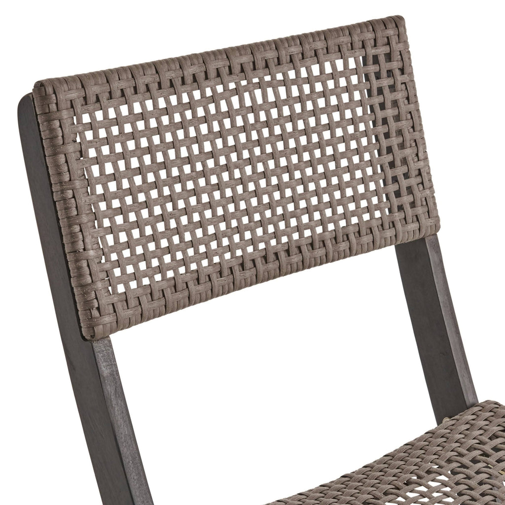 2pk Acacia Wood Foldable Patio Bistro Chairs Teak H580624