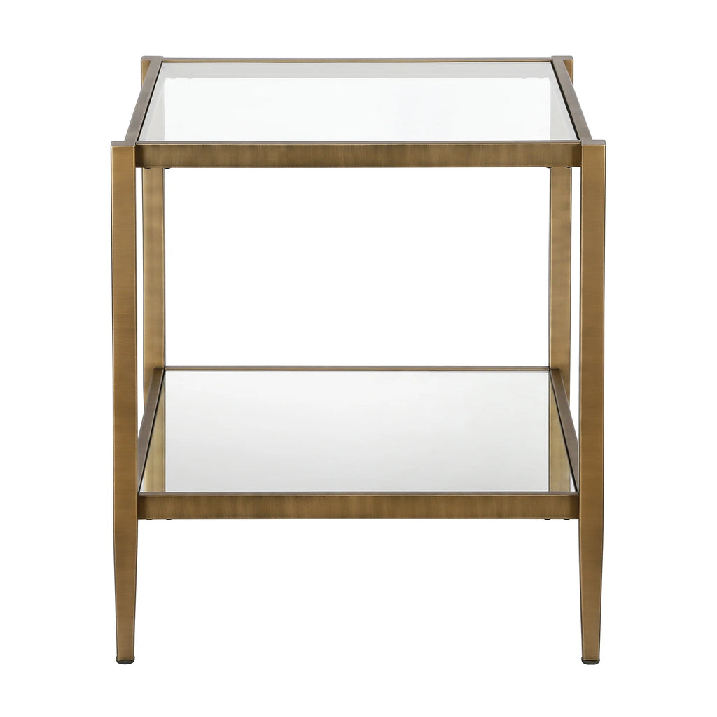 Brass Metal/Glass Side Table Y53014