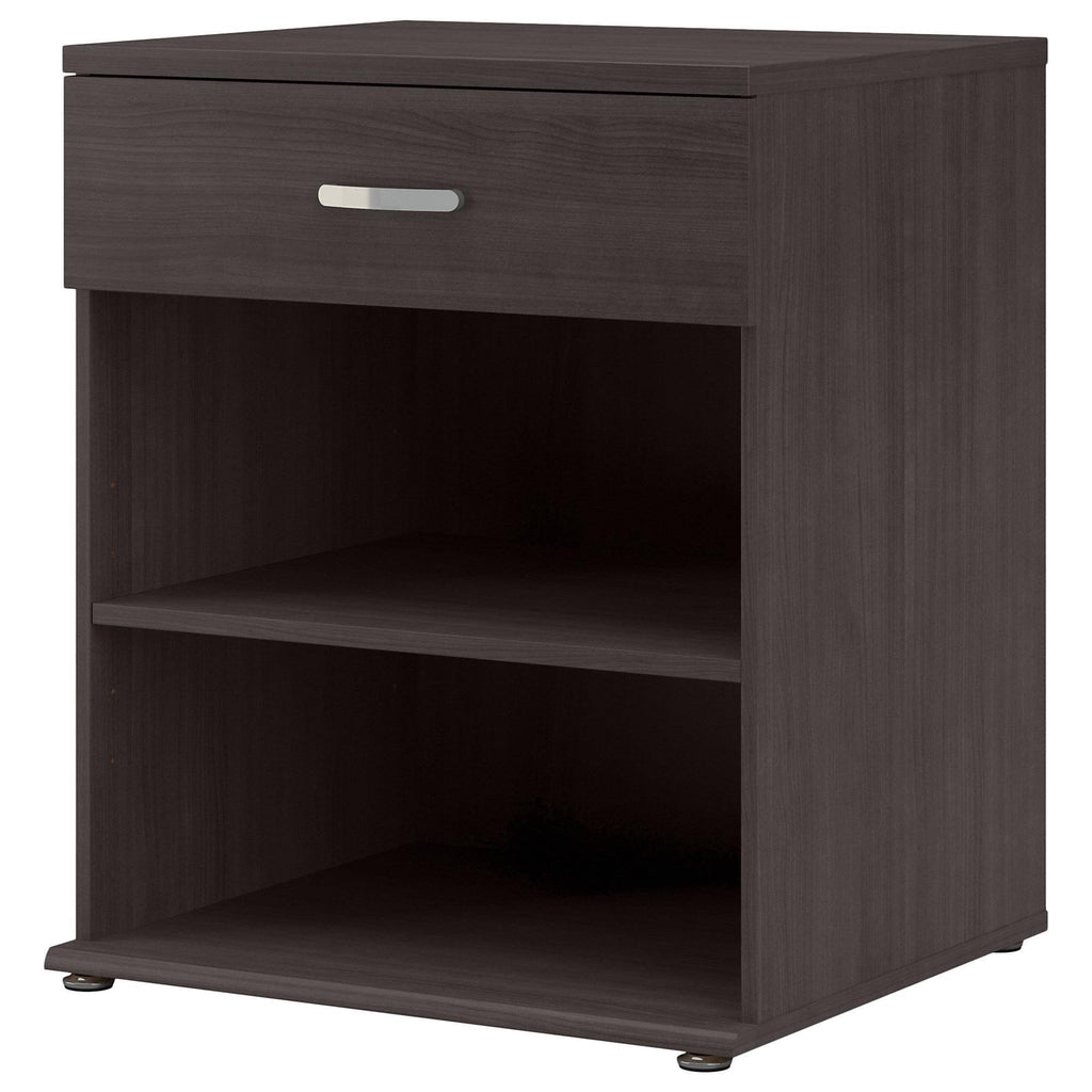 Storm Gray Floor Storage Cabinet with Drawer and Shelves U50068