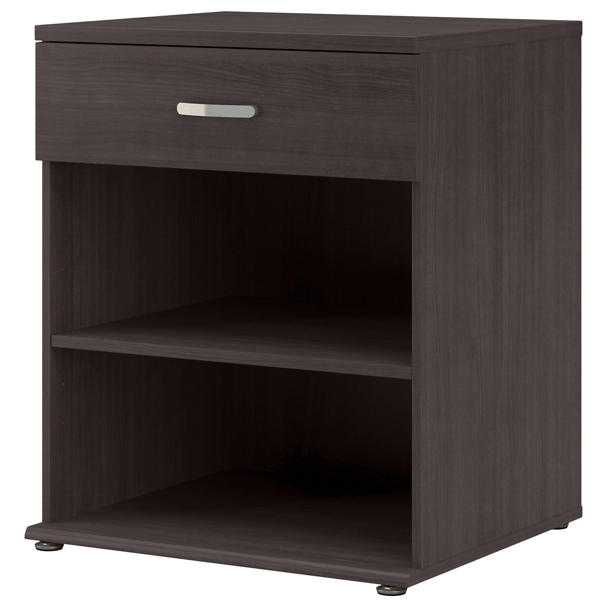 Storm Gray Floor Storage Cabinet with Drawer and Shelves U50068