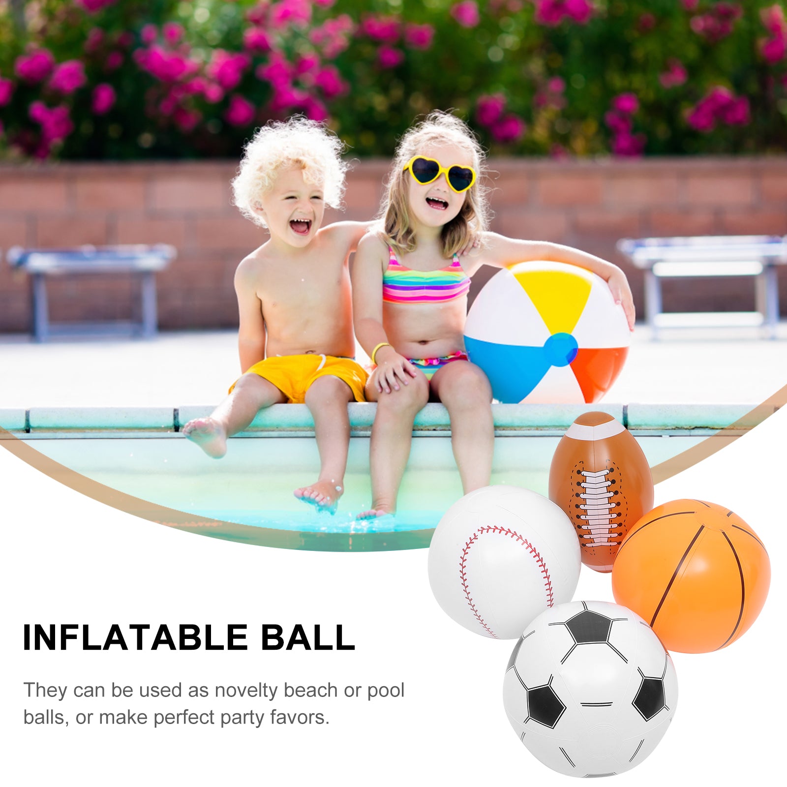 Inflatable Beach Ball Swimming Pool Balls Outdoor Playset Pvc Child E545036
