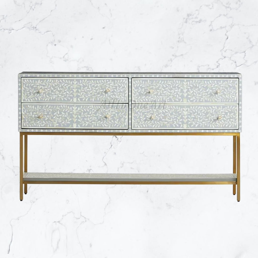 Bone Inlay Entryway Console Grey D90668