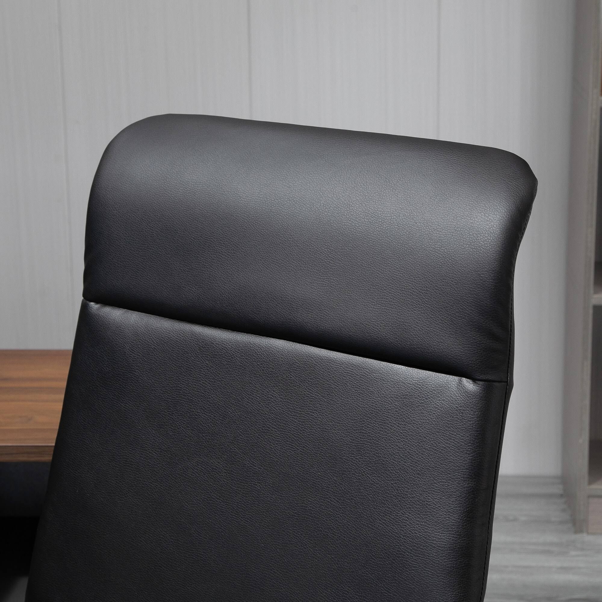 Faux Leather High-Back Office Chair with Adjustable Height, Metal Legs T2004