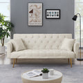 Beige Velvet Convertible Sofa Bed X229