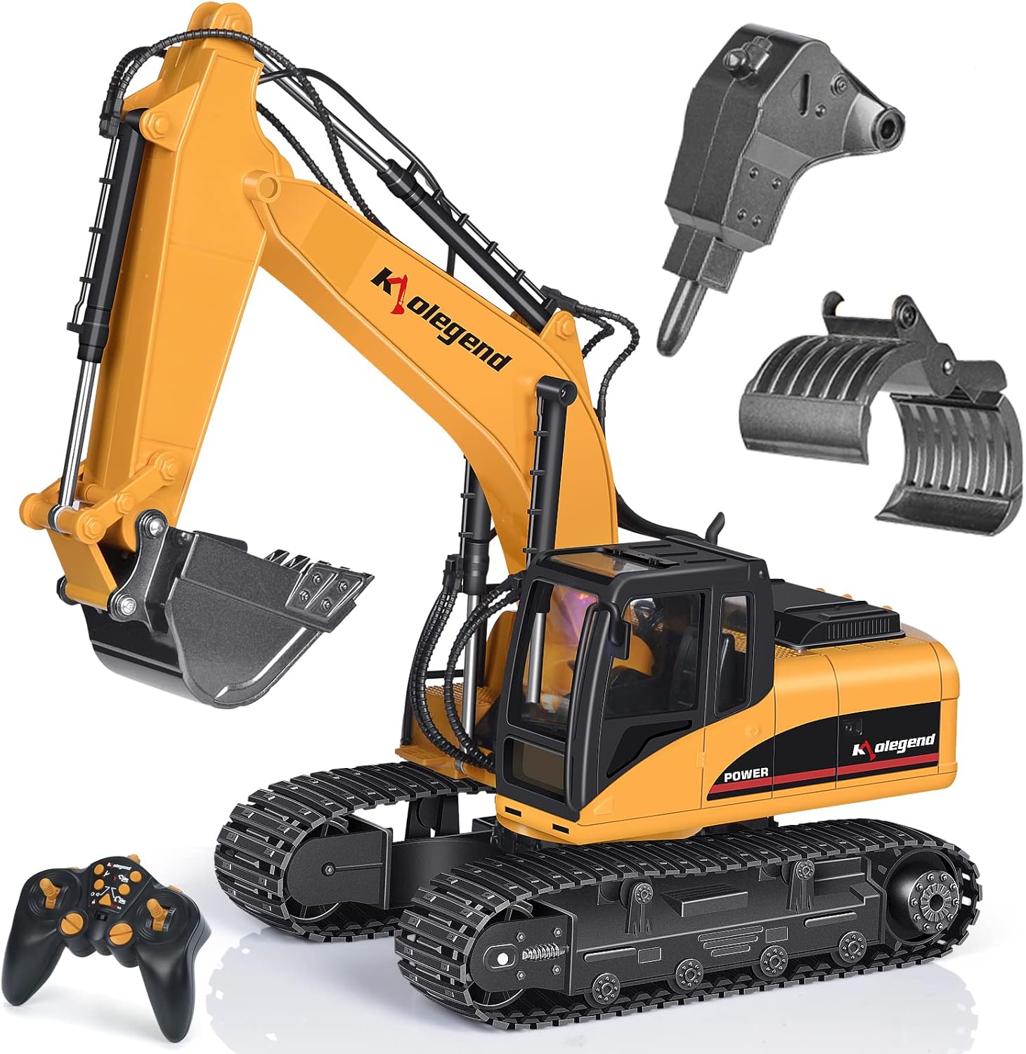3 in 1 Remote Control Excavator with Metal Shovel, 15 Channel Construction Tractor P443637