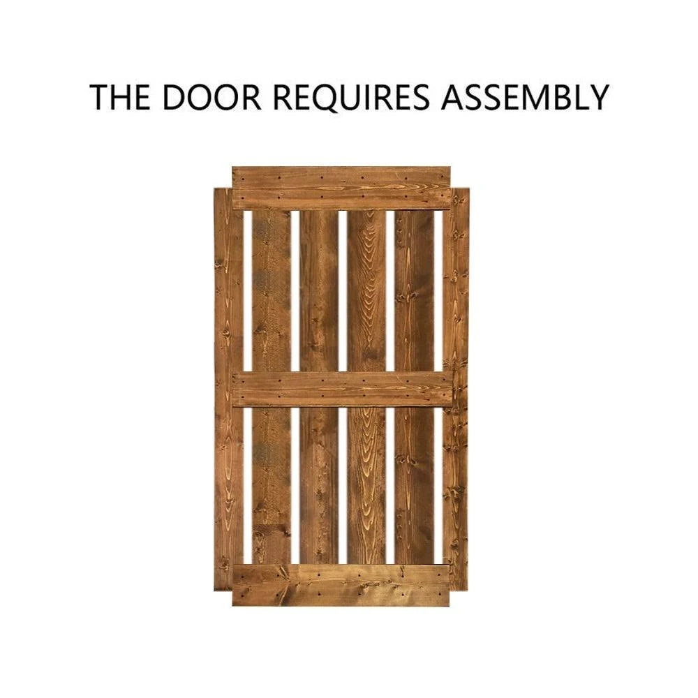 Stained Wooden Sliding Barn Door with Hardware Kit U356