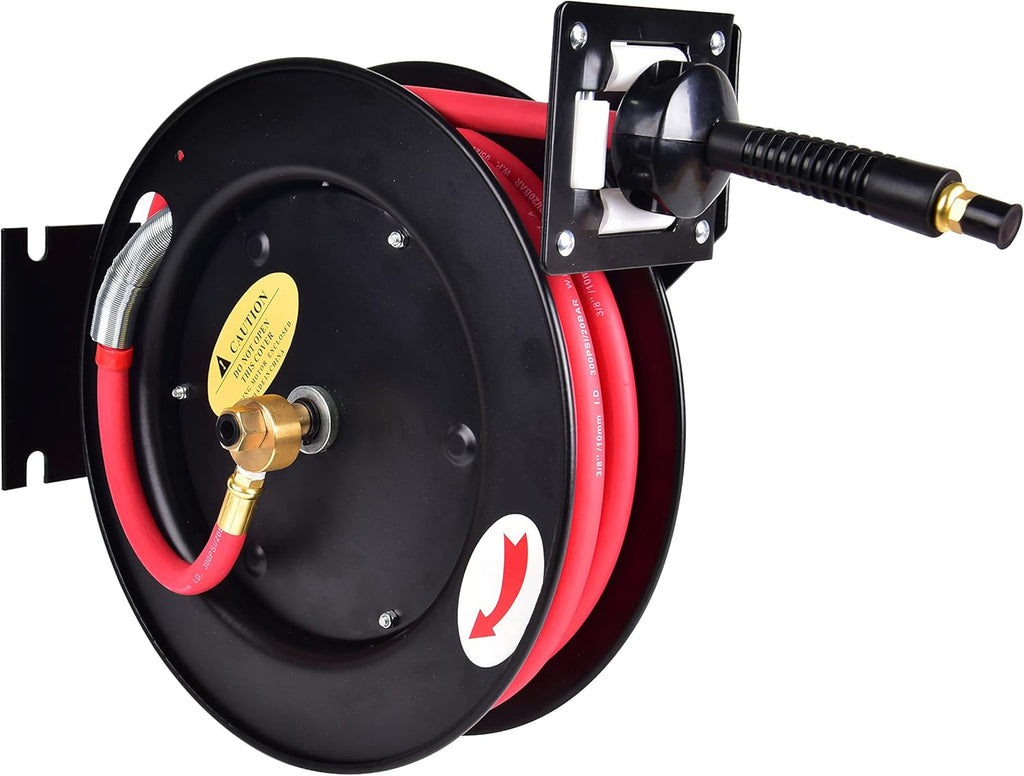 3/8 in x 25 ft Retractable Air Hose Reel, Wall Mount, 300 PSI, Pack of 2 R4649