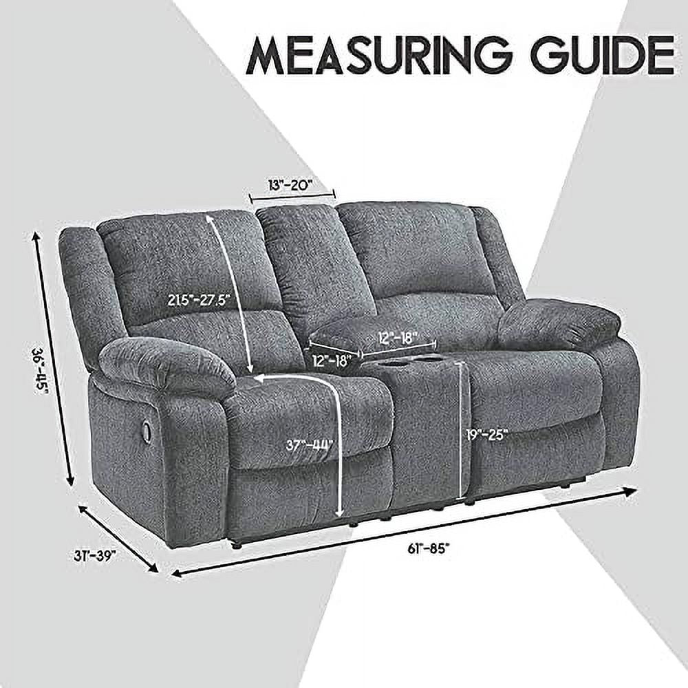 Ivory Velvet 2 Seater Loveseat Recliner Slipcovers with Middle Console U864