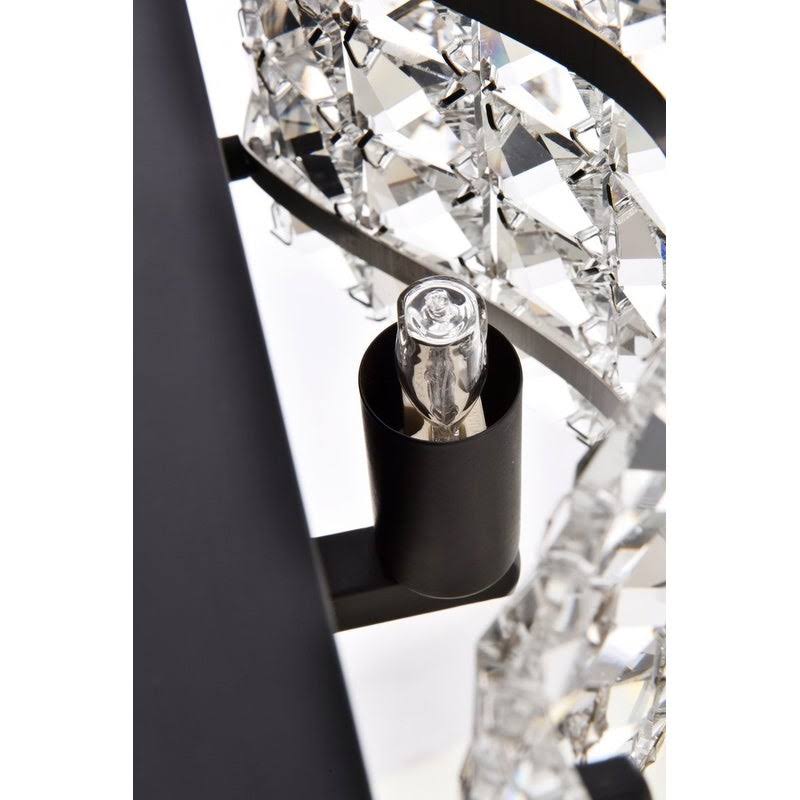 3 Light Bath Sconce with Clear Crystals Black Y66866