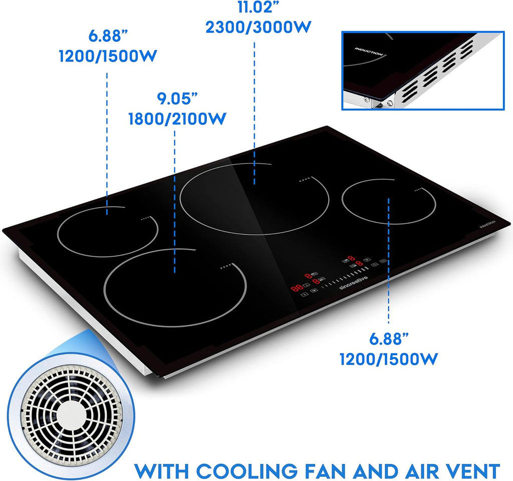 30 Inch 4 Burners Induction Cooktop with Timer D446