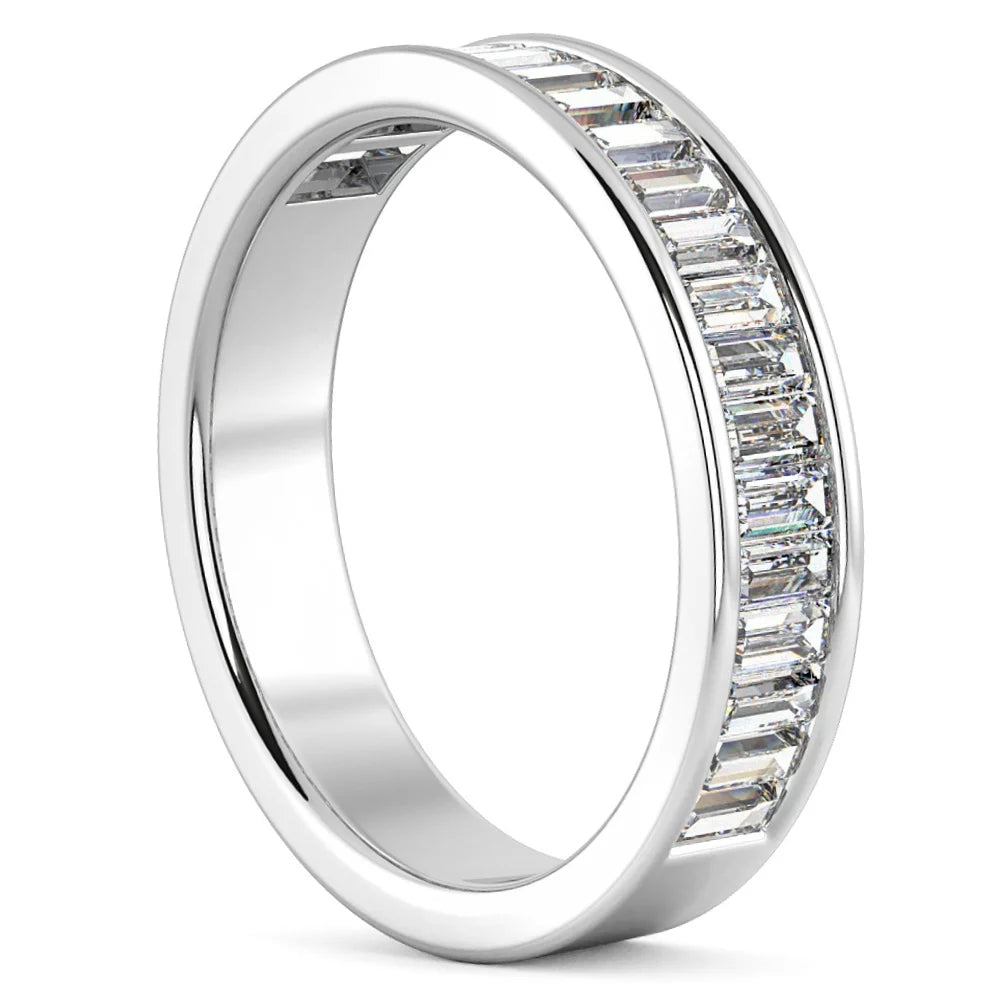 14k Gold Baguette Diamond Channel Set Wedding Ring T18087
