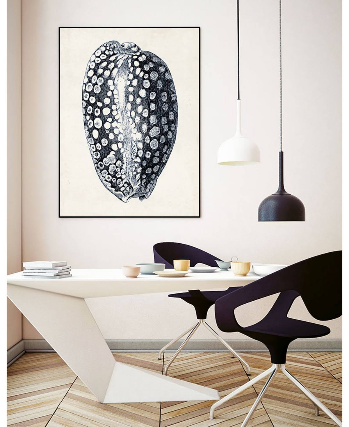 Blue Framed Canvas Art Block W783808