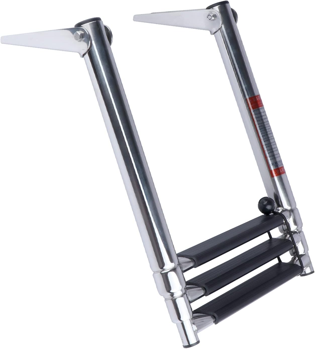 Stainless Steel 3 Step Telescoping Pontoon Boat Ladder, 600 Pounds Capacity, Pack of 2 P1709