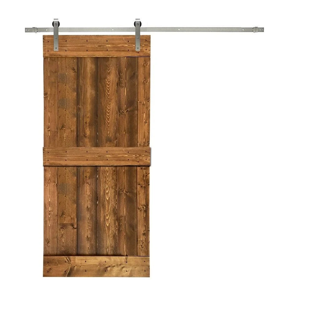 Stained Wooden Sliding Barn Door with Hardware Kit U356