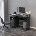 Solid Wood Computer Desk with Storage Shelves and File Cabinet G354388
