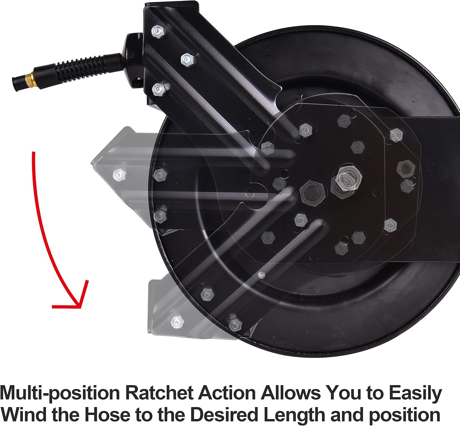3/8 in x 25 ft Retractable Air Hose Reel, Wall Mount, 300 PSI, Pack of 2 R4649