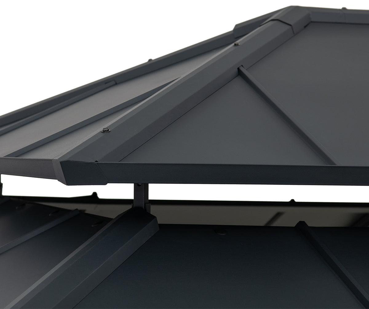 12x16 ft. Steel Hardtop Gazebo with 2-tier Metal Roof J851