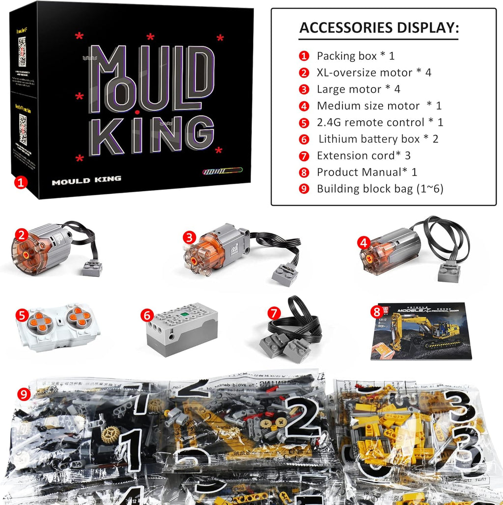 Excavators Building Kits, 1828 Pieces with Motor/APP Remote Control U606