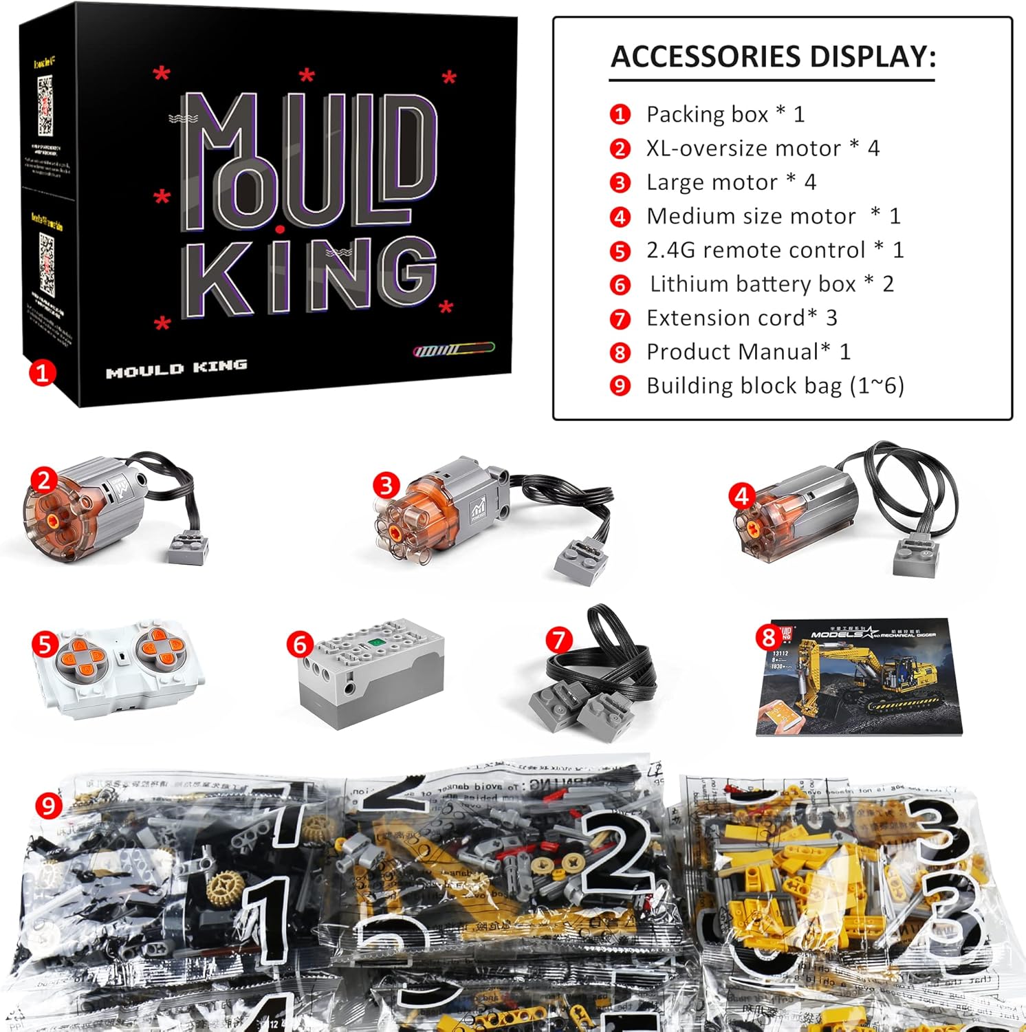 Excavators Building Kits, 1828 Pieces with Motor/APP Remote Control U606