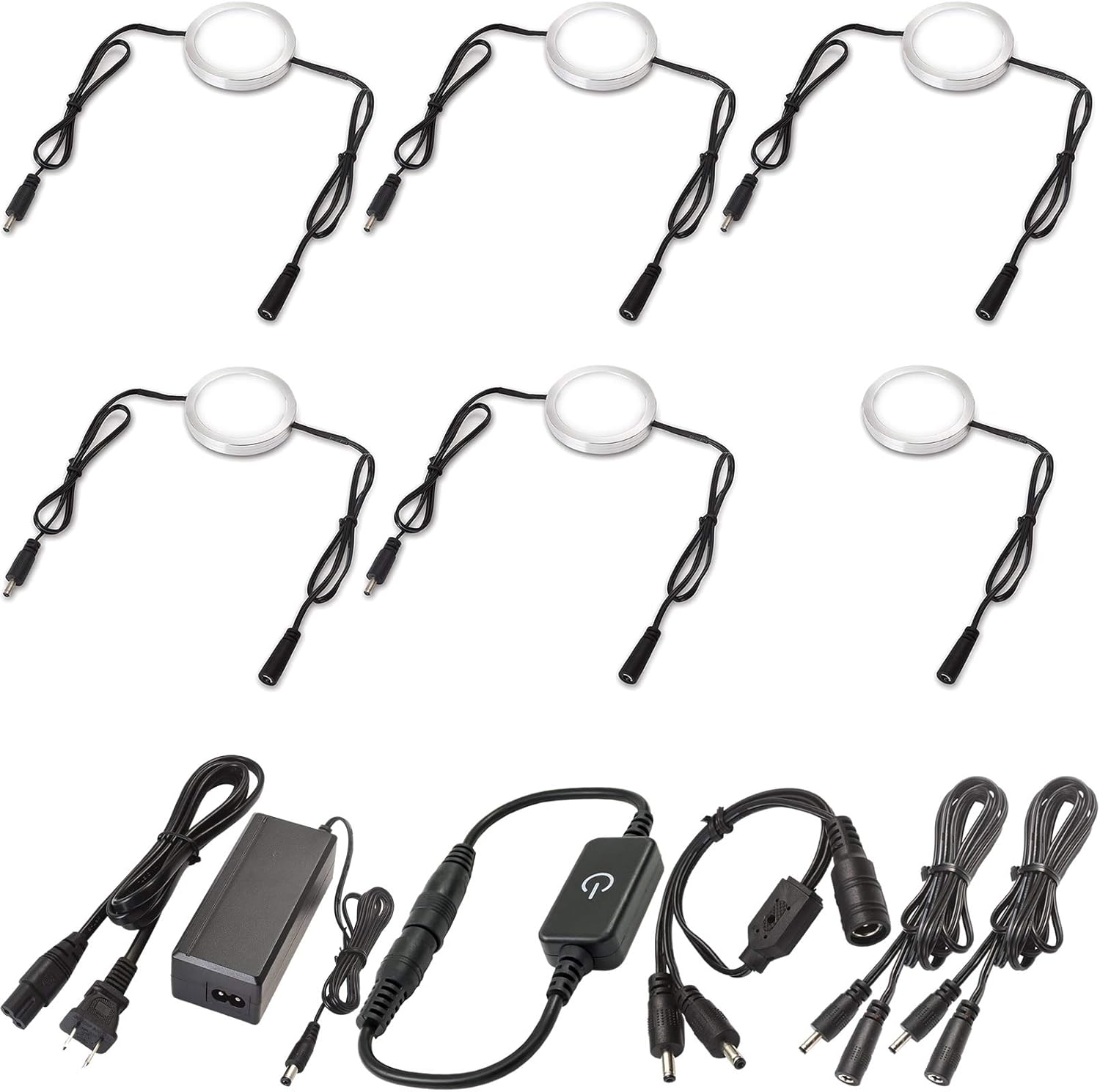 Under Cabinet LED Lighting Kit, 12 Lights, Warm White, Pack of 2 I466311