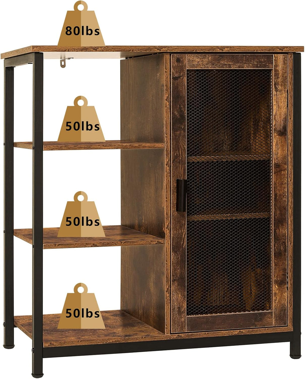 Retro Storage Cabinet with Shelves and Door N274