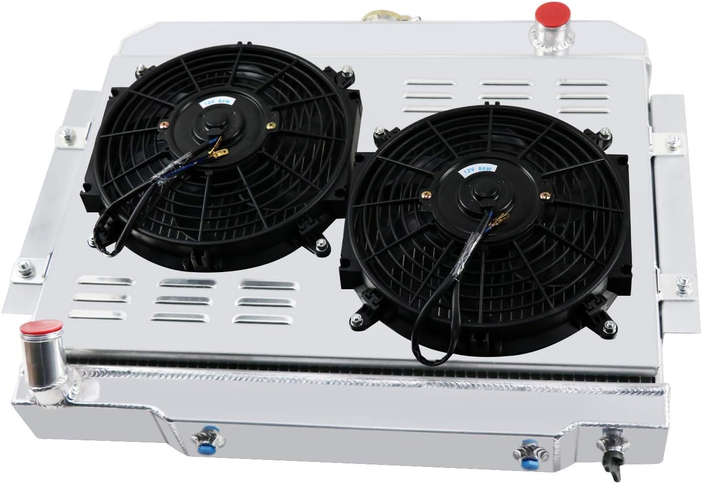 3 Row Aluminum Radiator with Shroud and 2x12'' Fan R7349