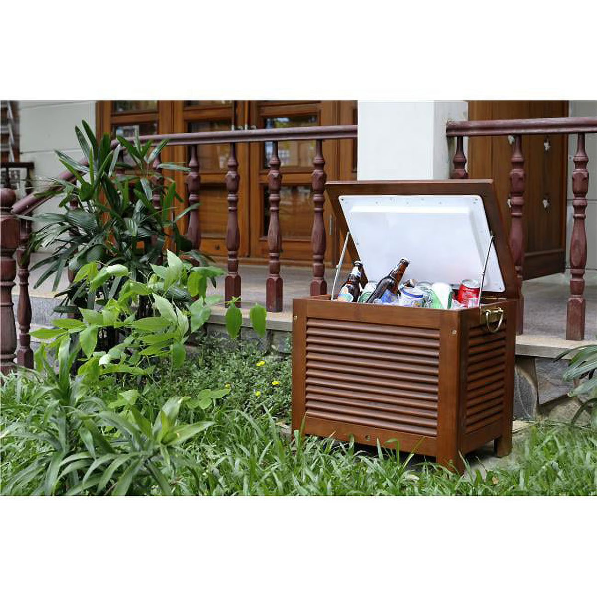 Wooden Patio Cooler with Double Wall Plastic Insert O192