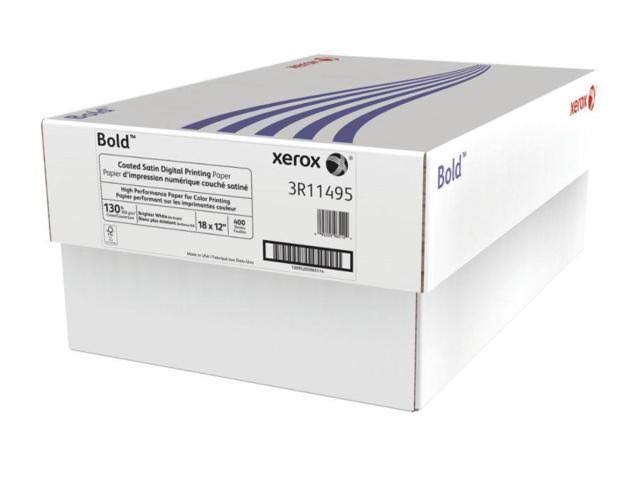 White 130 lb Coated Satin Printing Paper, 18 x 12 inch R58902