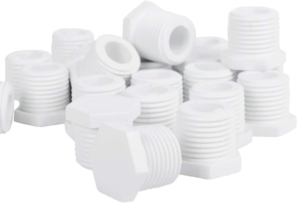 25 Pcs 1/2 Inch White Plastic Water Heater Drain Plug L85609