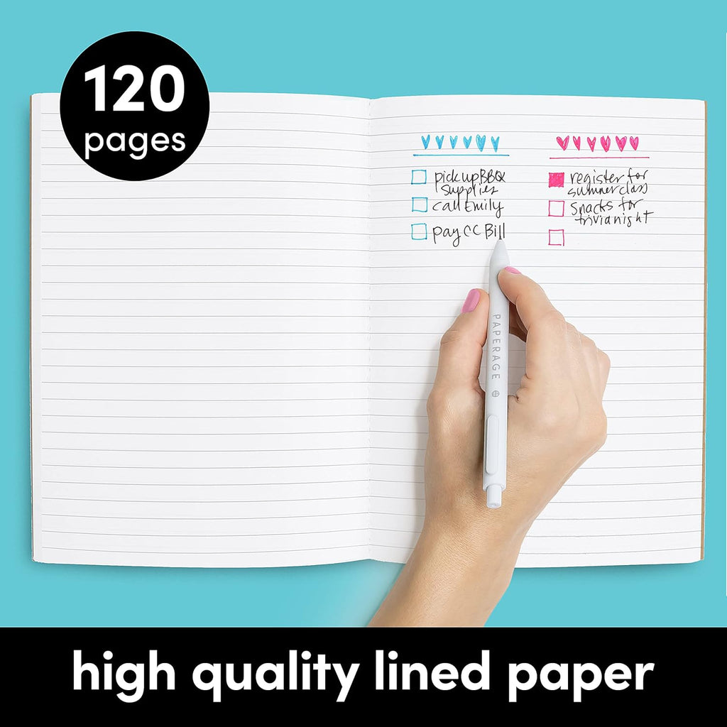 36-Pack Kraft Cover Composition Notebook Journals, 120 Pages, Lined Paper, Small Size (8 in x 5.75 in) L9432