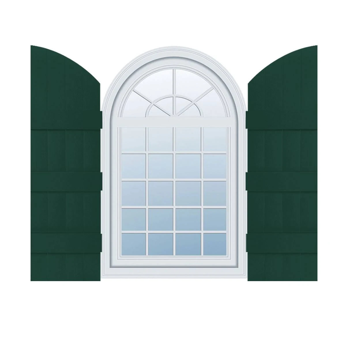Midnight Green Vinyl Board and Batten Shutters Pair F224551