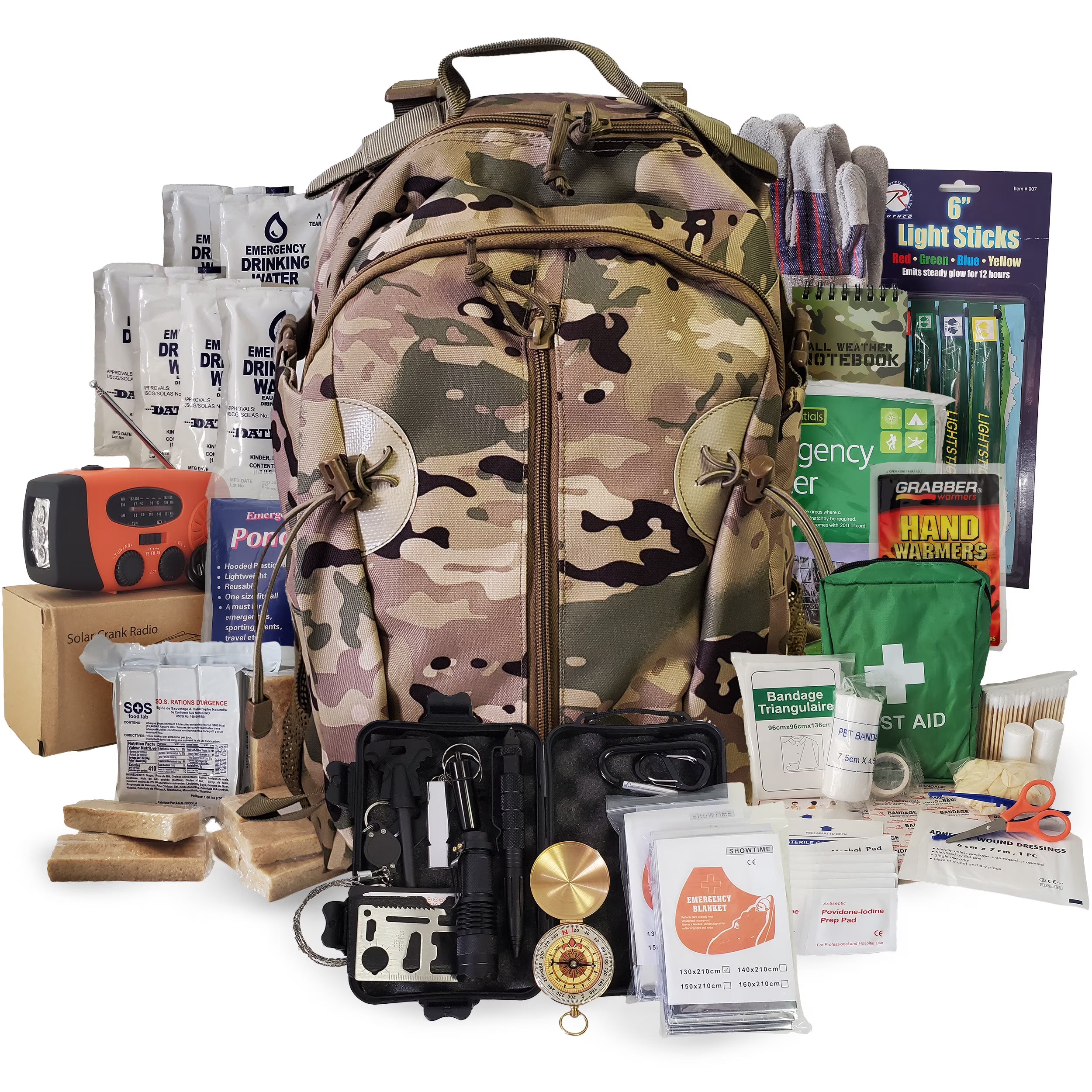 Camo Emergency Survival Backpack P575
