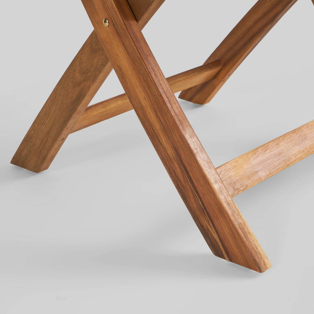 2pk Acacia Wood Foldable Patio Bistro Chairs Teak H580624