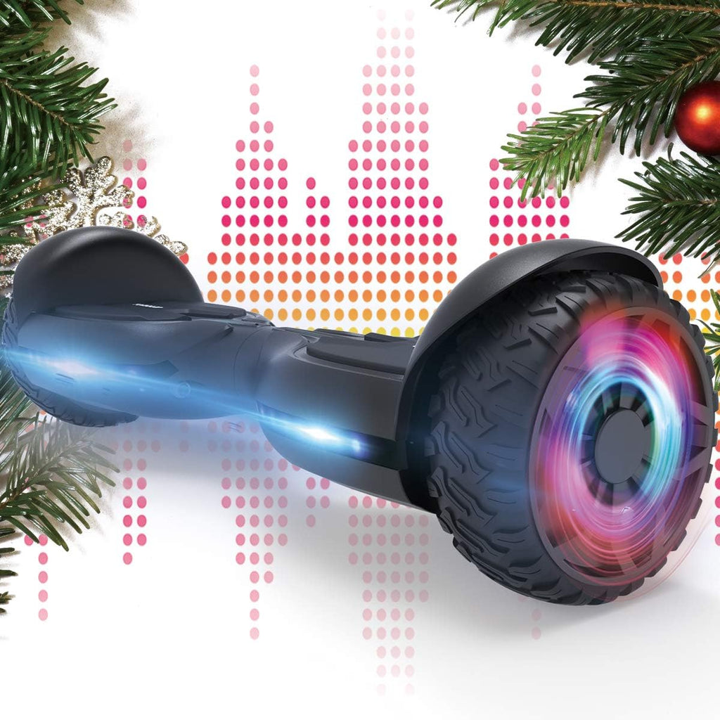 6.5-in Flashing Solid Wheel Electric Self Balancing Scooter with Bluetooth Speaker V300779