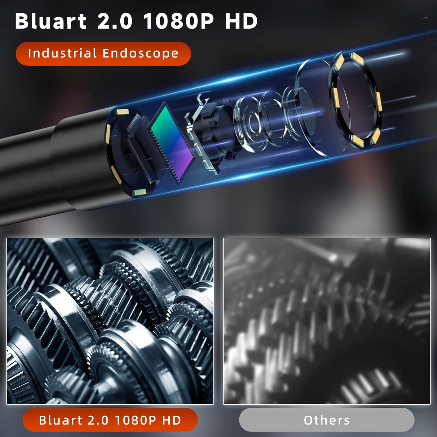 33FT 5.5mm 1080P Waterproof Sewer Inspection Camera with Lights 4.3'' IPS Screen O81264