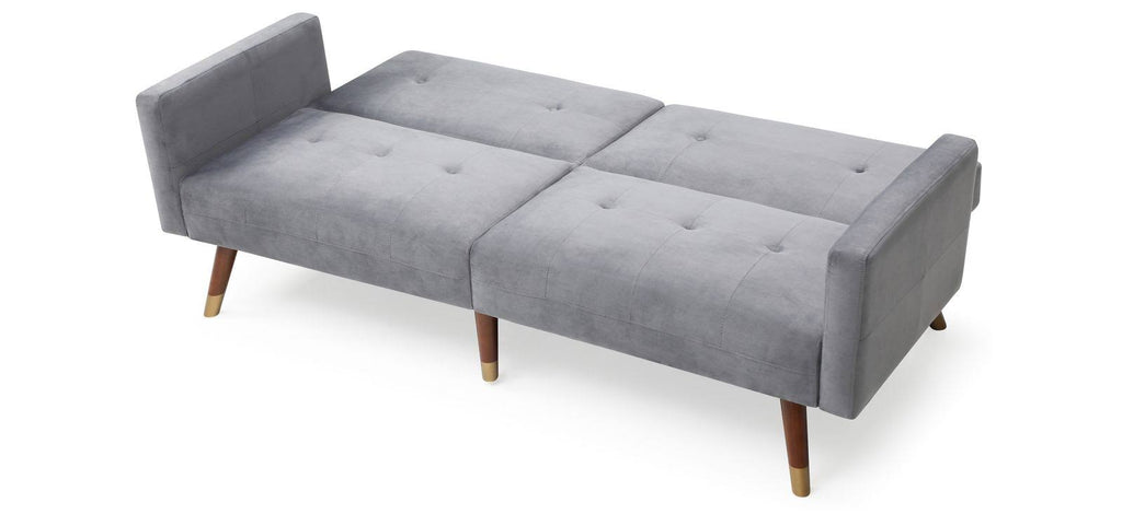 Gray Velvet Convertible Sofa C6839
