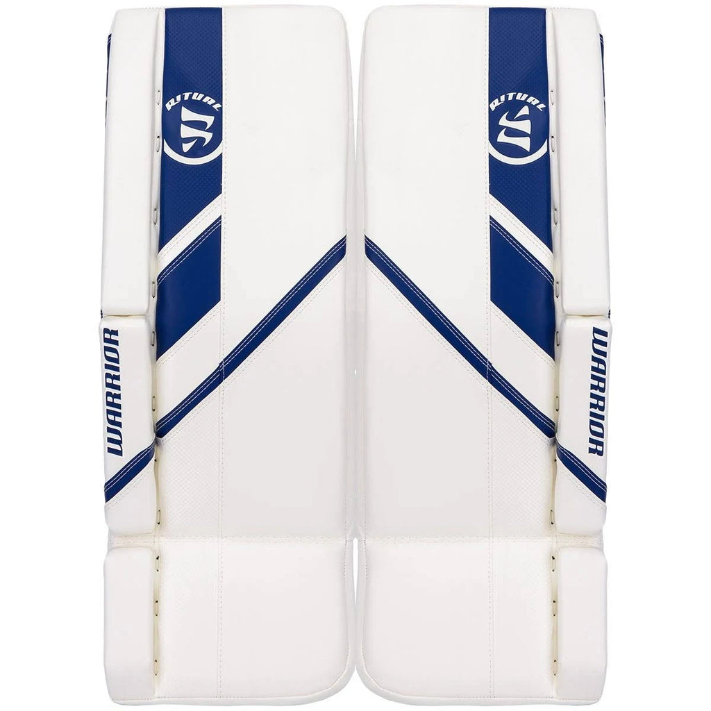 Intermediate Goalie Leg Pads White Royal 31+1x22 U978