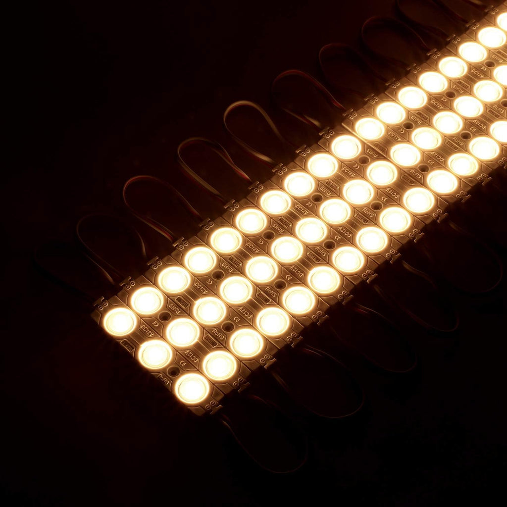 200 PCS Warm White 3000K 1.32 W 12V LED Sign Module with Tape Adhesive Backside M327405