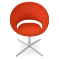 Orange Leatherette Swivel Papasan Chair J280515